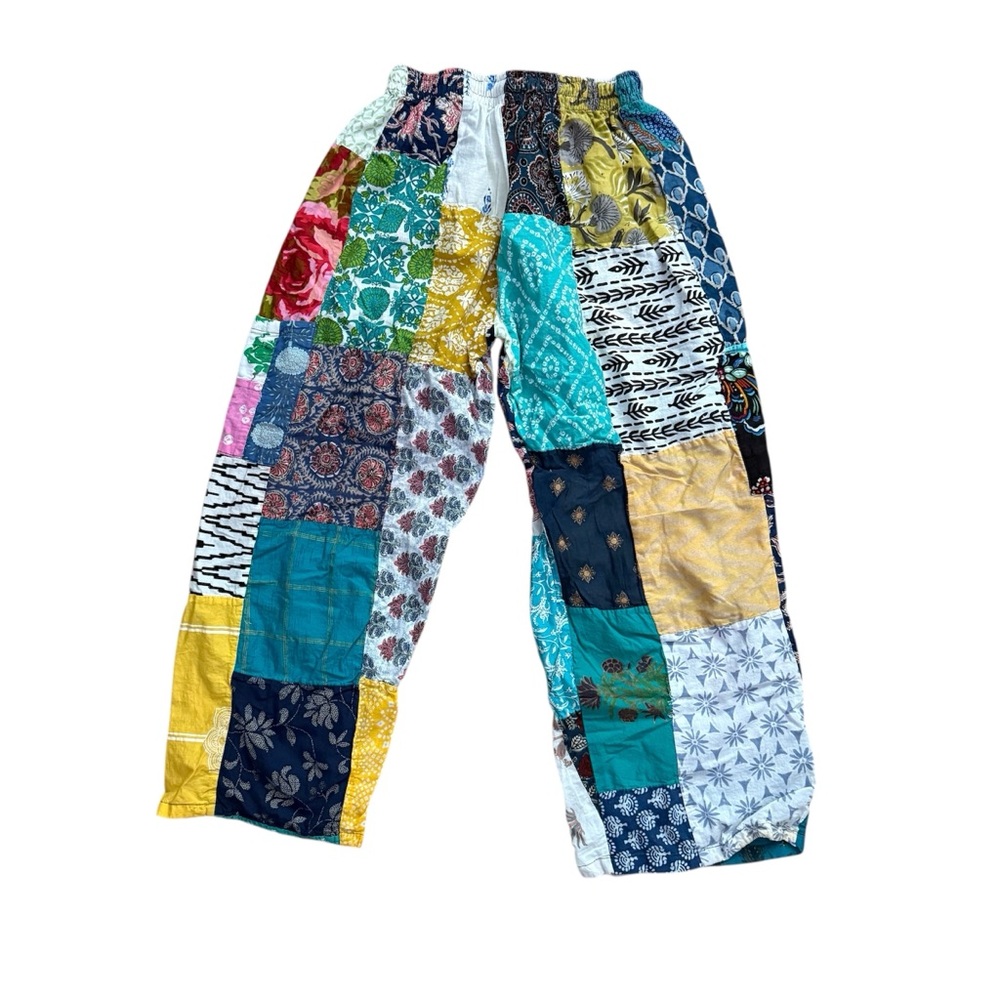 Multicolor Patchwork Women's Pants Size S 100% Co… - image 3